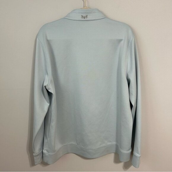 Hickey Freeman Light Blue Quarter Zip Up Long Sleeve Sweater Men’s Size Large - Picture 6 of 7